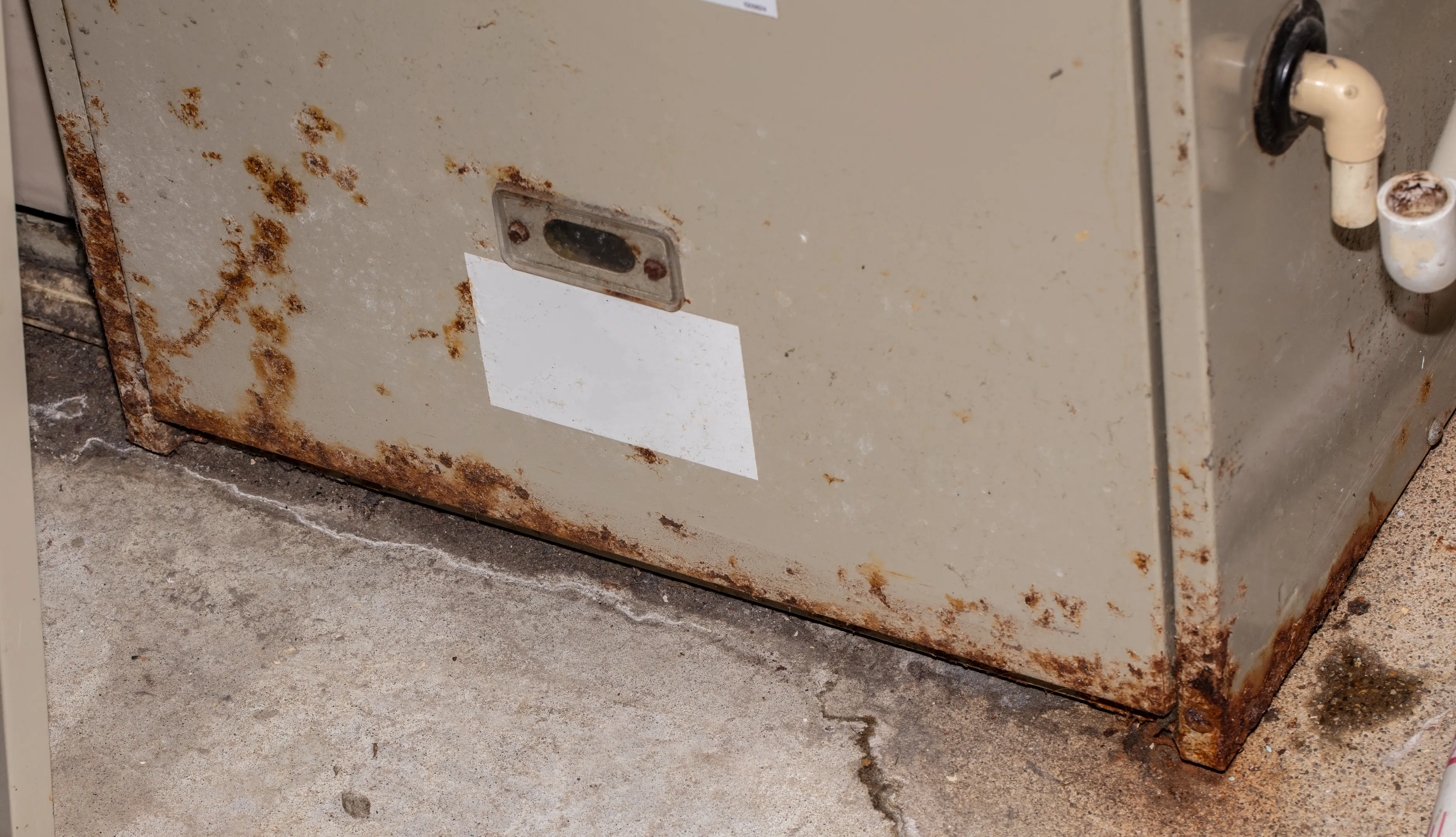 A corroded furnace unit in Phoenix, signaling the need for a replacement.