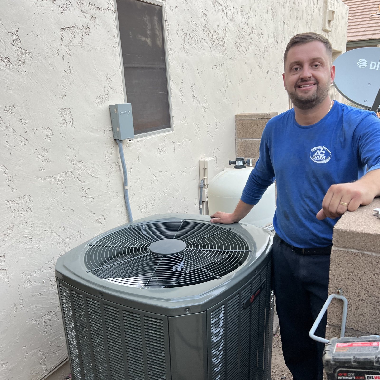 AC by Sam LLC owner performing AC repair service in Phoenix area.